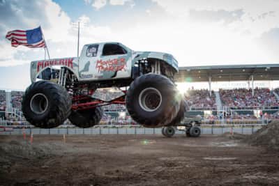 The arena explodes with a night of thunderous engines and car-crushing action as monster trucks take over during the Monsters Are Real Monster Truck Show.
