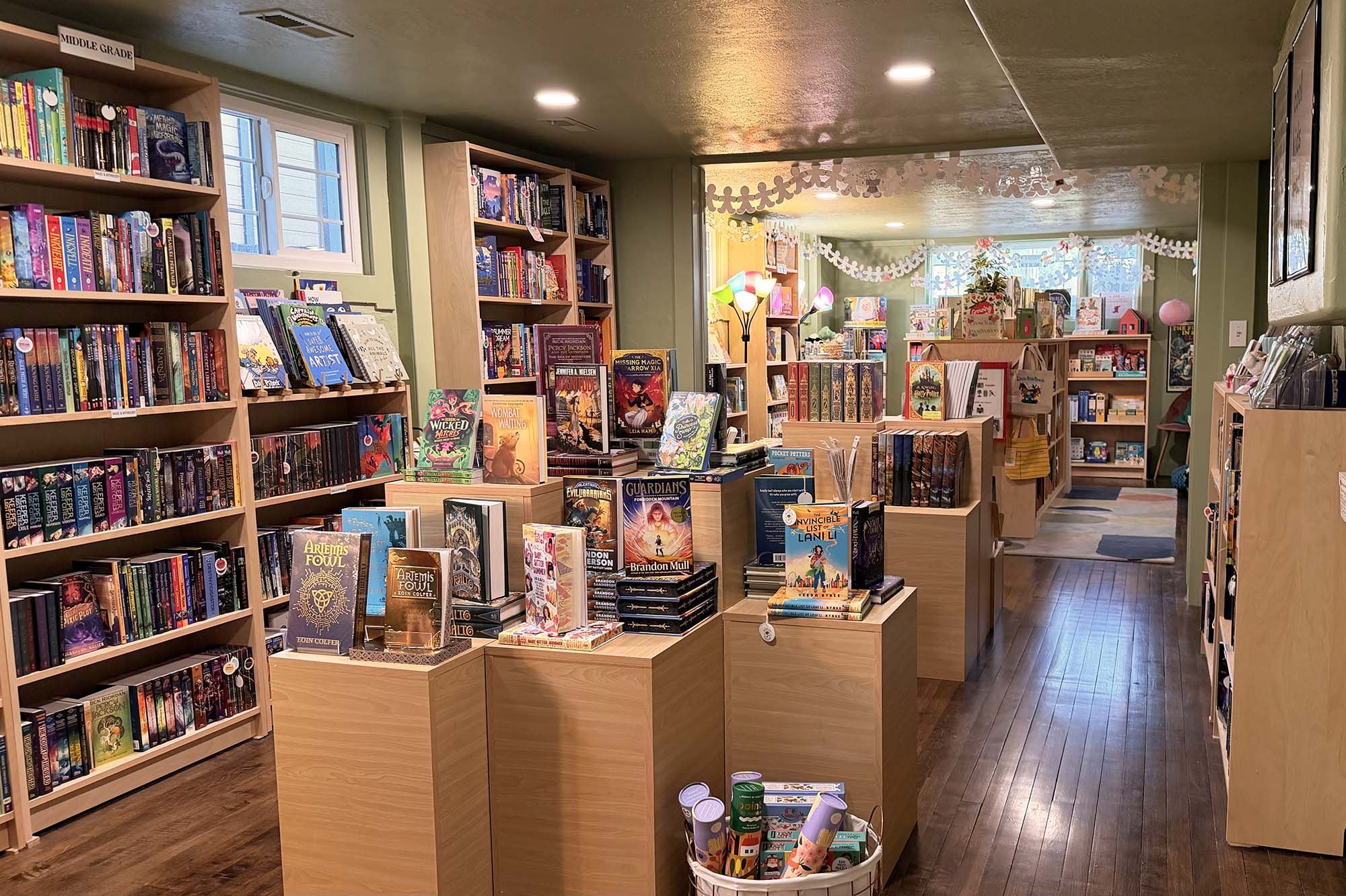 The floor downstairs is filled with gifts and entertaining books for both children and teens.