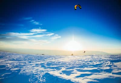 Snowkiting Central Utah's high-plateau frontier, Skyline Drive.