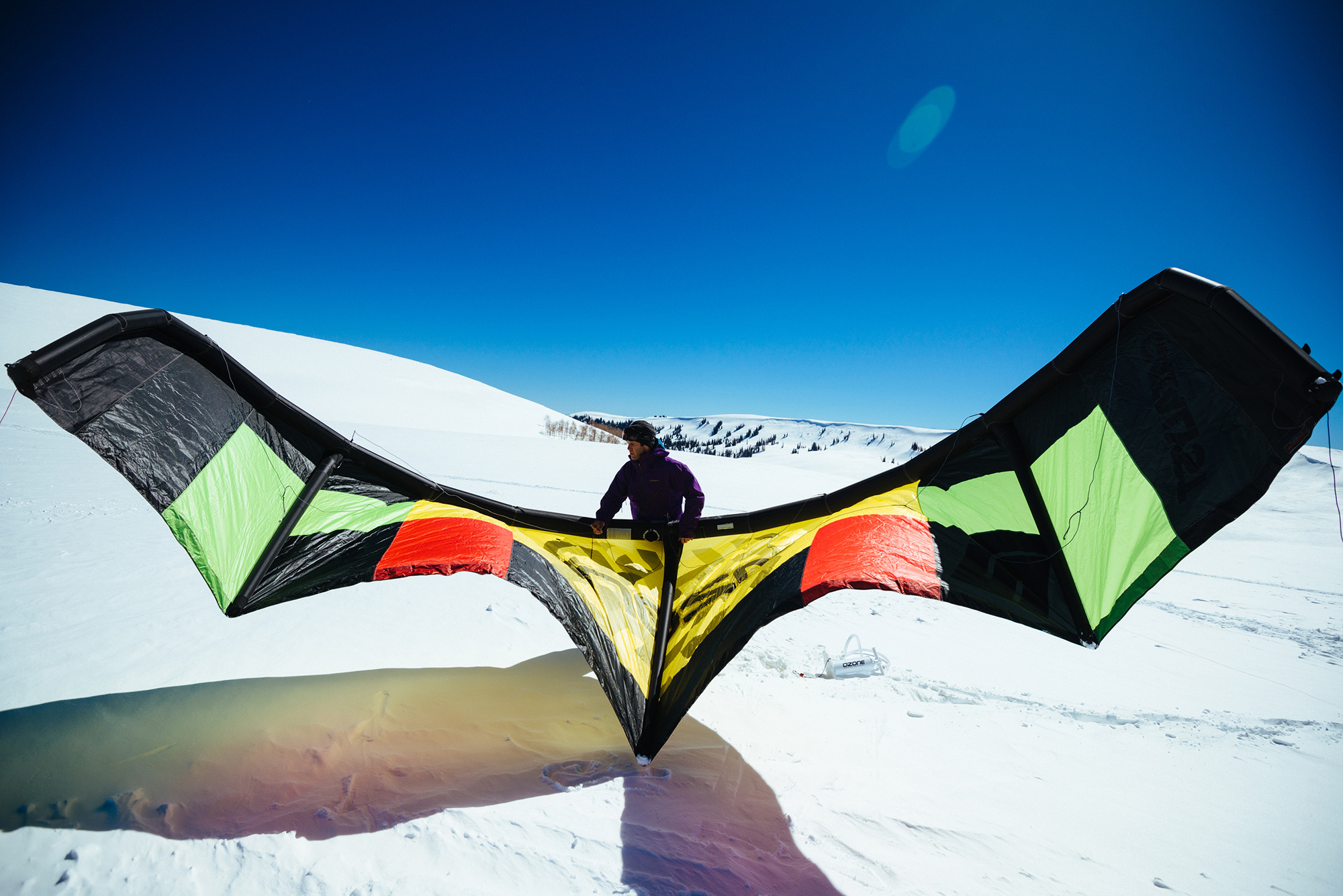 Snowkiting Central Utah's high-plateau frontier, Skyline Drive.