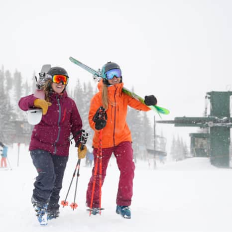 Women skiers can take their skills to the next level with their dedicated Women's Camp and weekly coaching sessions.