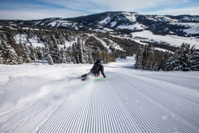 While the acreage of Beaver Mountain is relatively small, many of the runs extend more than two miles down the mountain.