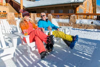 The perfect break: Recharge in between runs with drinks and a cozy spot to kick your feet back.