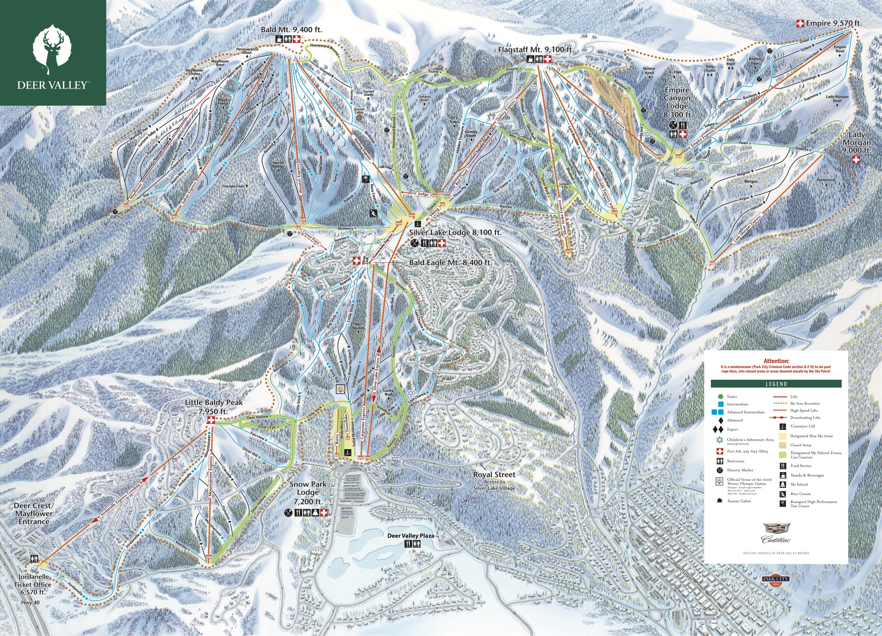 Deer Valley Resort Skiing Maps - Deer Valley Winter Trail Map 2122 