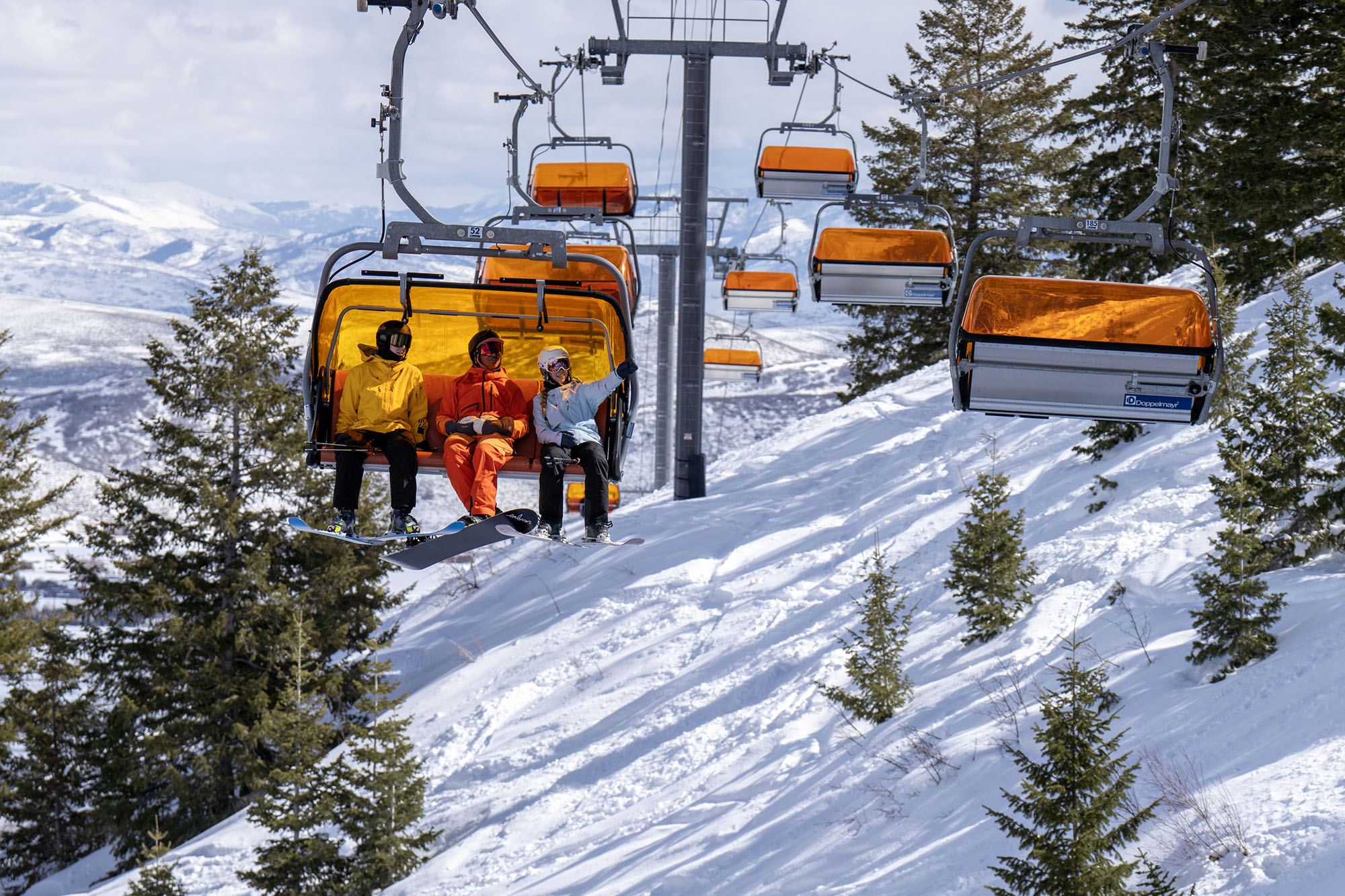 A view of Park City Mountain's heated bubble chairlift.