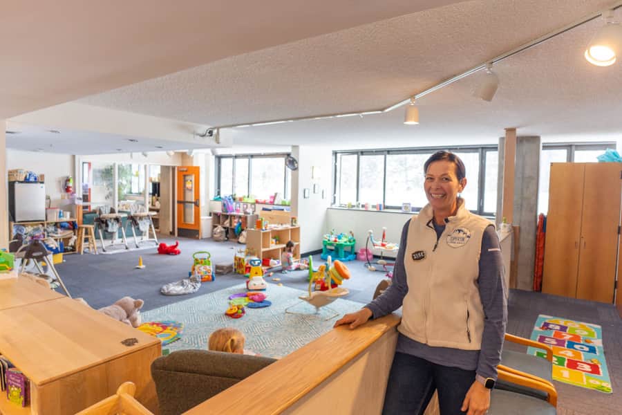 The Cliff Lodge's on-site daycare lets parents ski with ease while kids have their own adventures.