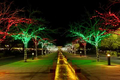 Tuacahn's Christmas in the Canyon event features over 250,000 twinkling lights.