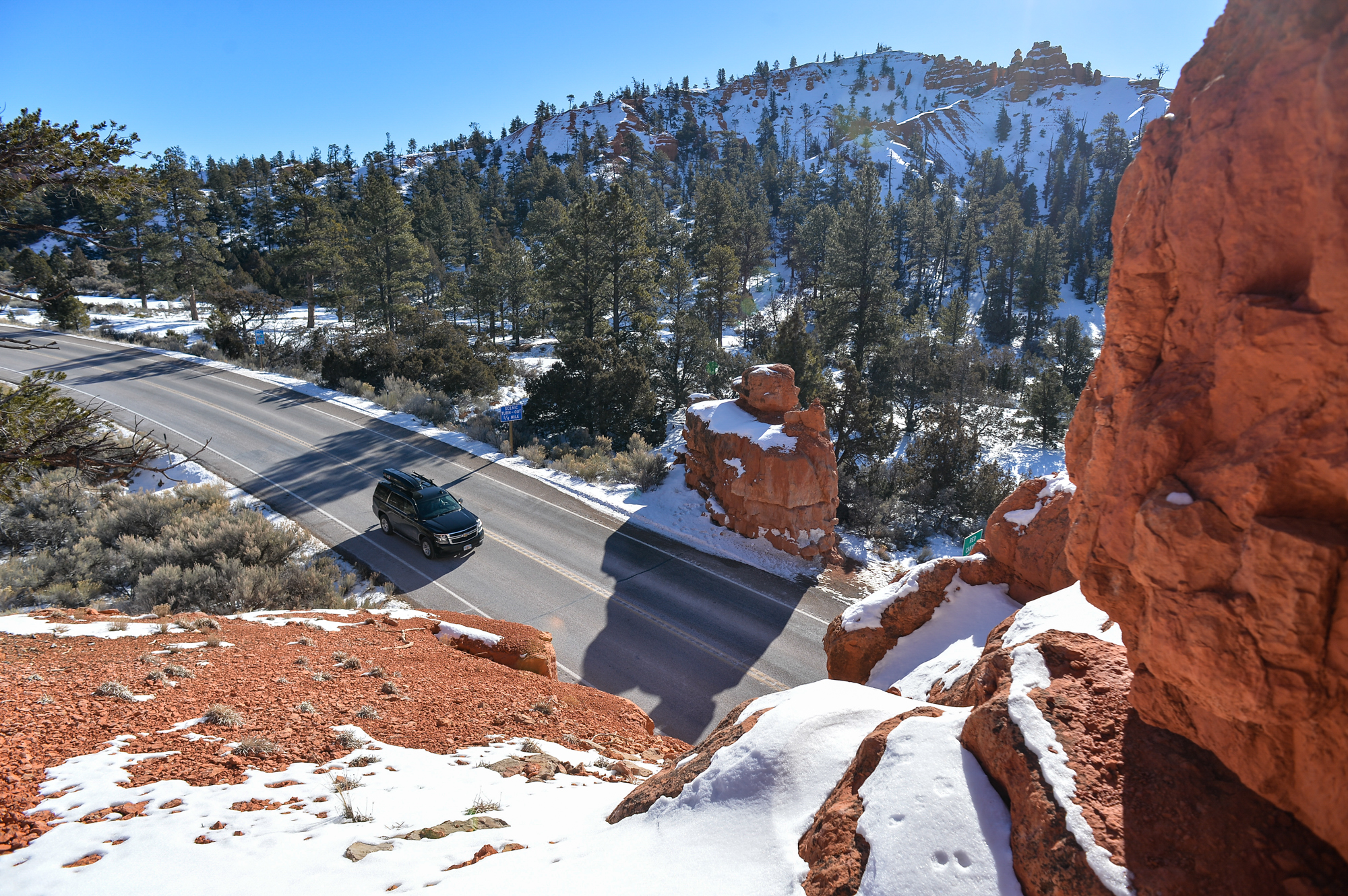 Be sure to check road conditions and weather for high mountain passes that may be closed and/or snowy. 