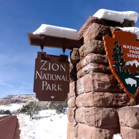 Zion National Park in winter.