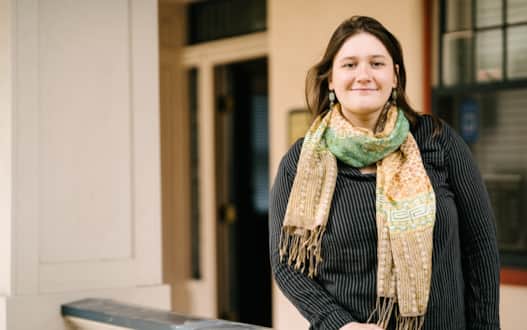 Utah folk arts specialist Adrienne Decker at the Chase Home Museum.