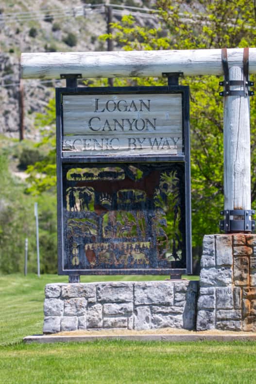 The entrance to the Logan Canyon Scenic Byway.