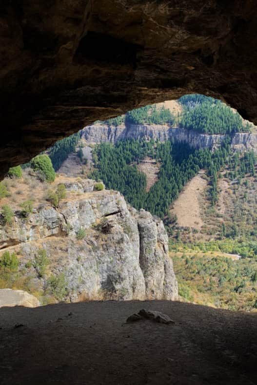 A unique view from within a Logan Canyon wind cave.