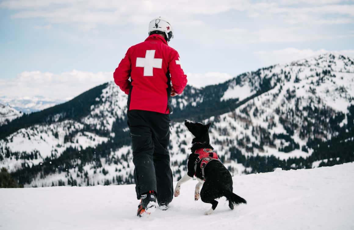 Keith Sternfels, assistant patrol manager, and ZoZo at Solitude Mountain Resort.