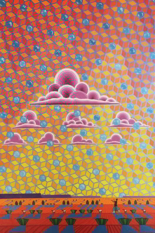 An abstract piece of clouds and the sky seeming to explode with warmth by Gilmore Scott