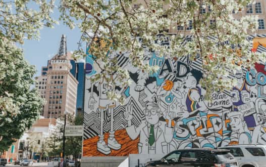 Utah Jazz Anniversary Mural by Trent Call