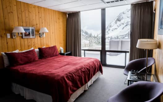The Lodge has 57 rooms ranging from large, slope-facing corner rooms to small dorm rooms.
