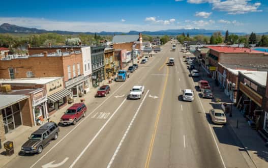 Ariel view of the town of Panguitch.