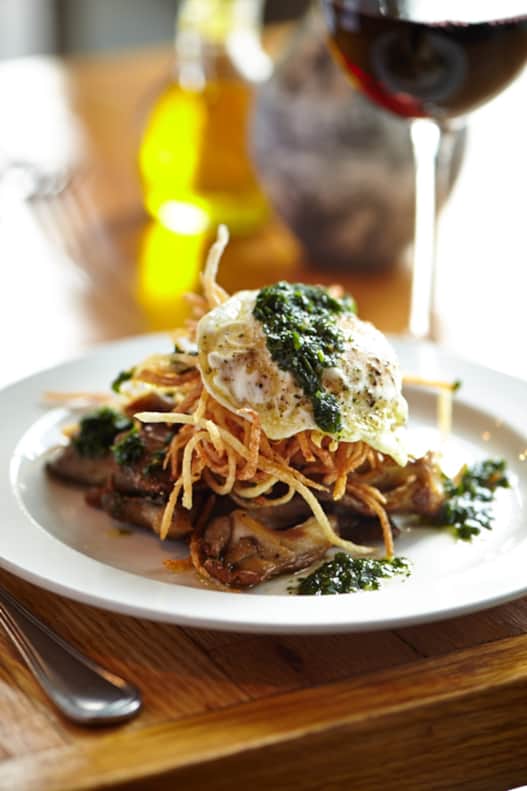 Sautéed mushrooms with a fried egg from The Copper Onion.