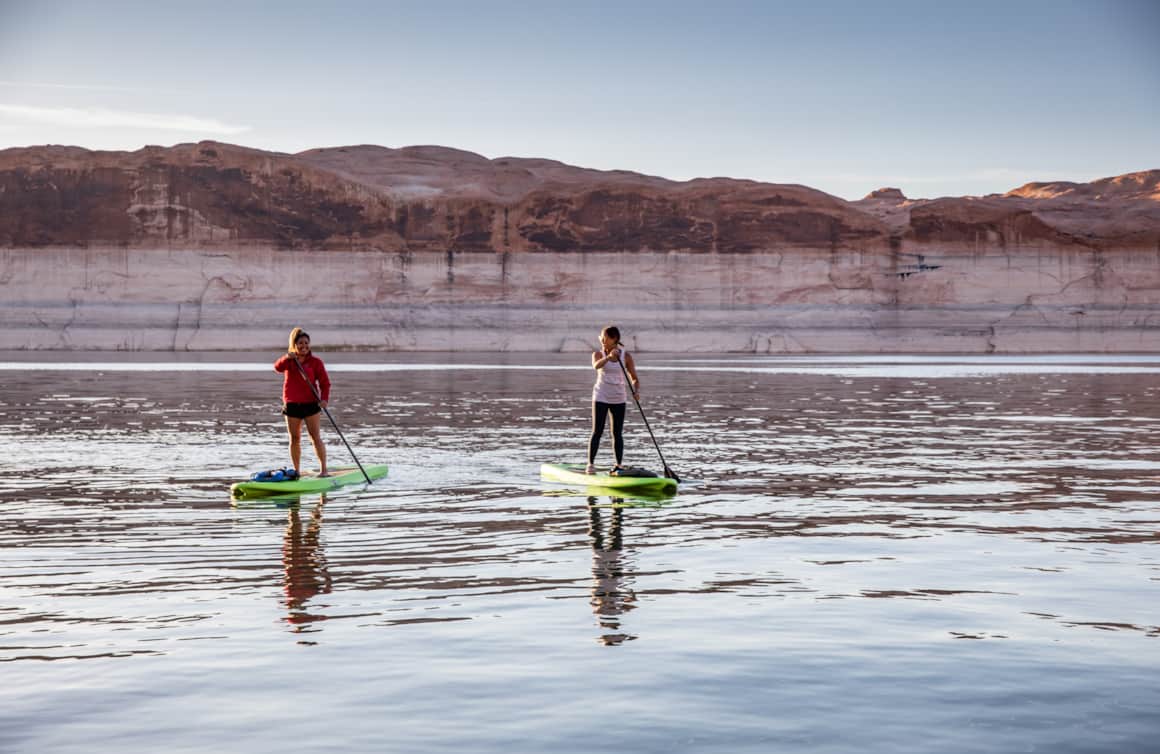 Paddleboarding in North Lake Powell's Bullfrog Marina.