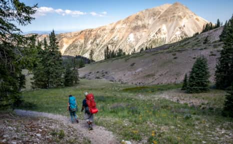 Hikers making their way along the scenic Tushar Skyline Trail.