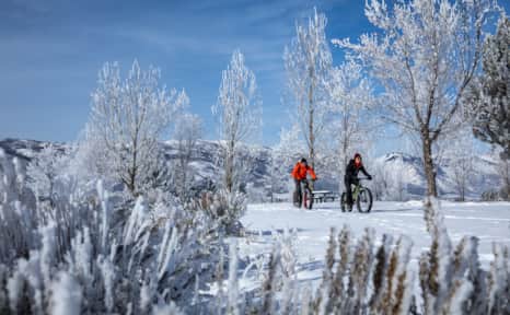 Fat tire biking at North Fork Park in Ogden.