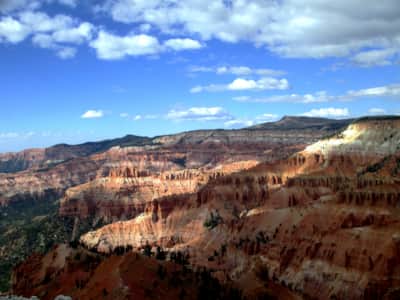Shadow and light create fascinating depth on the colorful formations of Cedar Breaks National Monument.