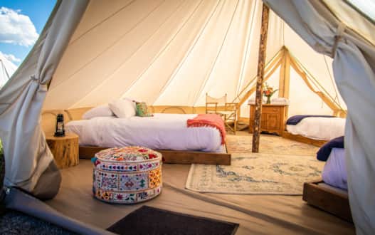 Inside a Traditional Tent at Conestoga Ranch.