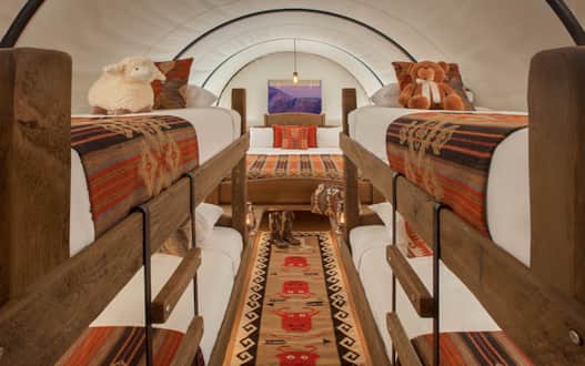 Interior of the conestoga wagons.