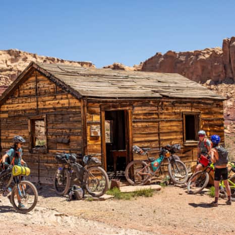 An abandoned homestead along the route.