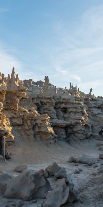 Fantasy Canyon's sandstone pinnacles are reminiscent of Goblin Valley, but with white sand and far less people.