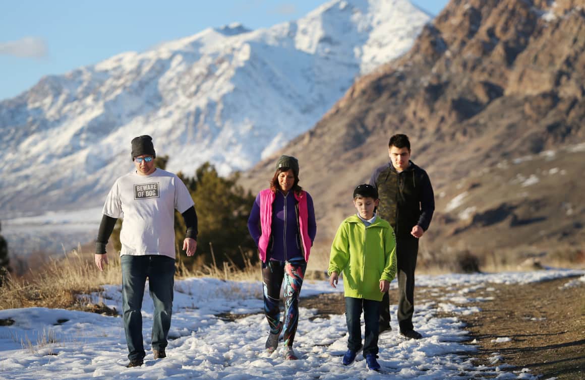Author Stacy Bernal on a hike with her family.