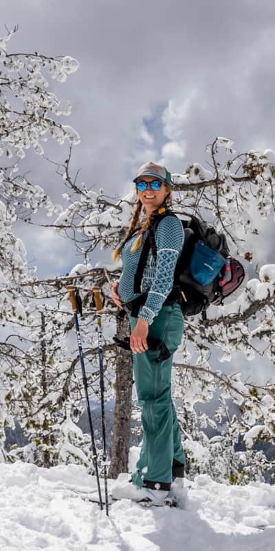 Ali takes a pause while on a backcountry ski in the Wasatch Mountains.