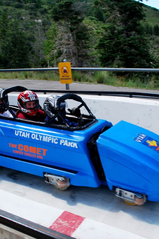 Bobsledding at Utah Olympic Park in Park City.