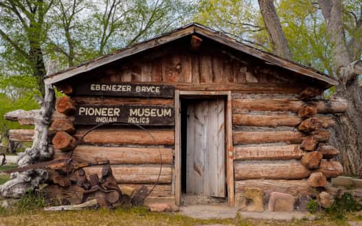 Ebenezer Bryce's homestead cabin still stands in Tropic, Utah along Scenic Byway 12.