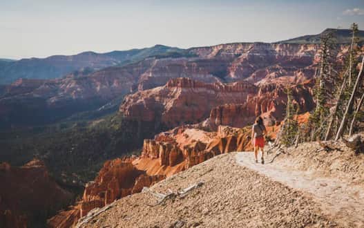 Hiking the rim of Cedar Breaks National Monument.