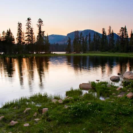 Mirror Lake Scenic Byway at sunset.
