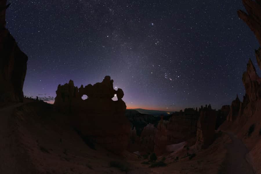Stargazing from the Navajo Loop Trail in Bryce Canyon.