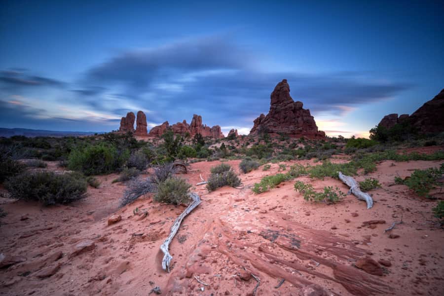 The backcountry at Arches is notoriously rugged and dry.