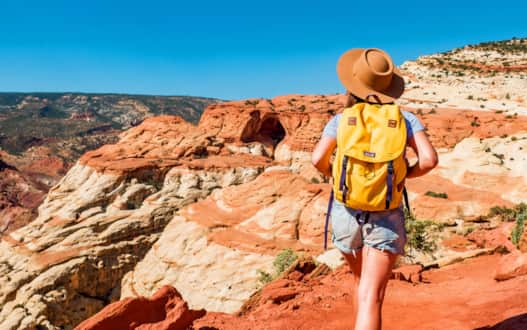 Hiking in Capitol Reef National Park.