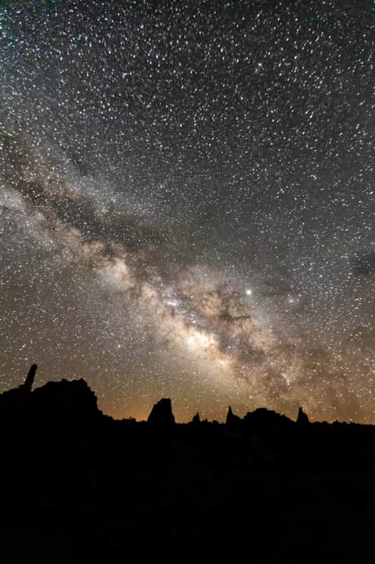 Kodachrome Basin photographed under the Milky Way.