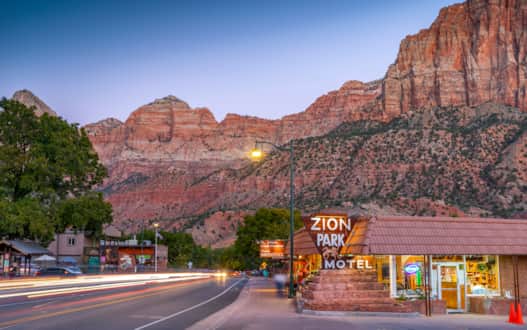 An outside view of the Zion Park Motel.
