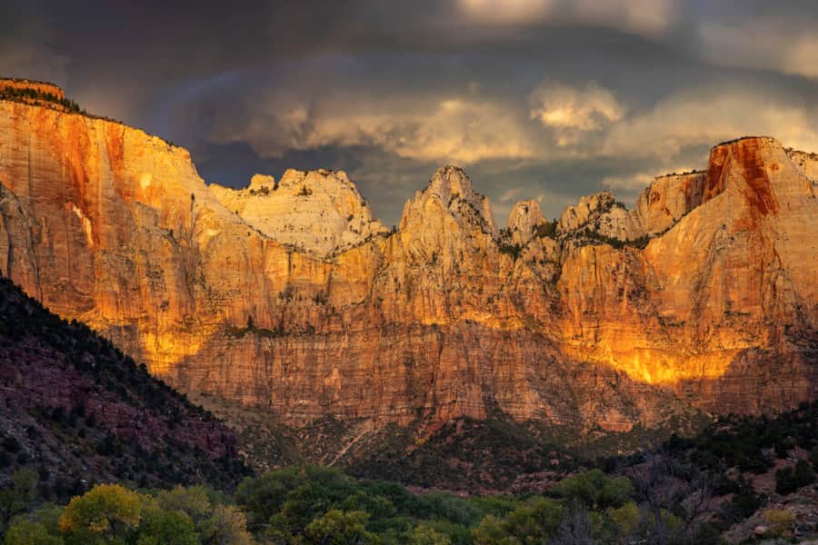 The Towers of the Virgin in Zion National Park.