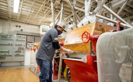 Much of Central Milling’s process is now mechanized, yet there’s still plenty of machinery still in use that was installed in the late 1920s and early 1930s.