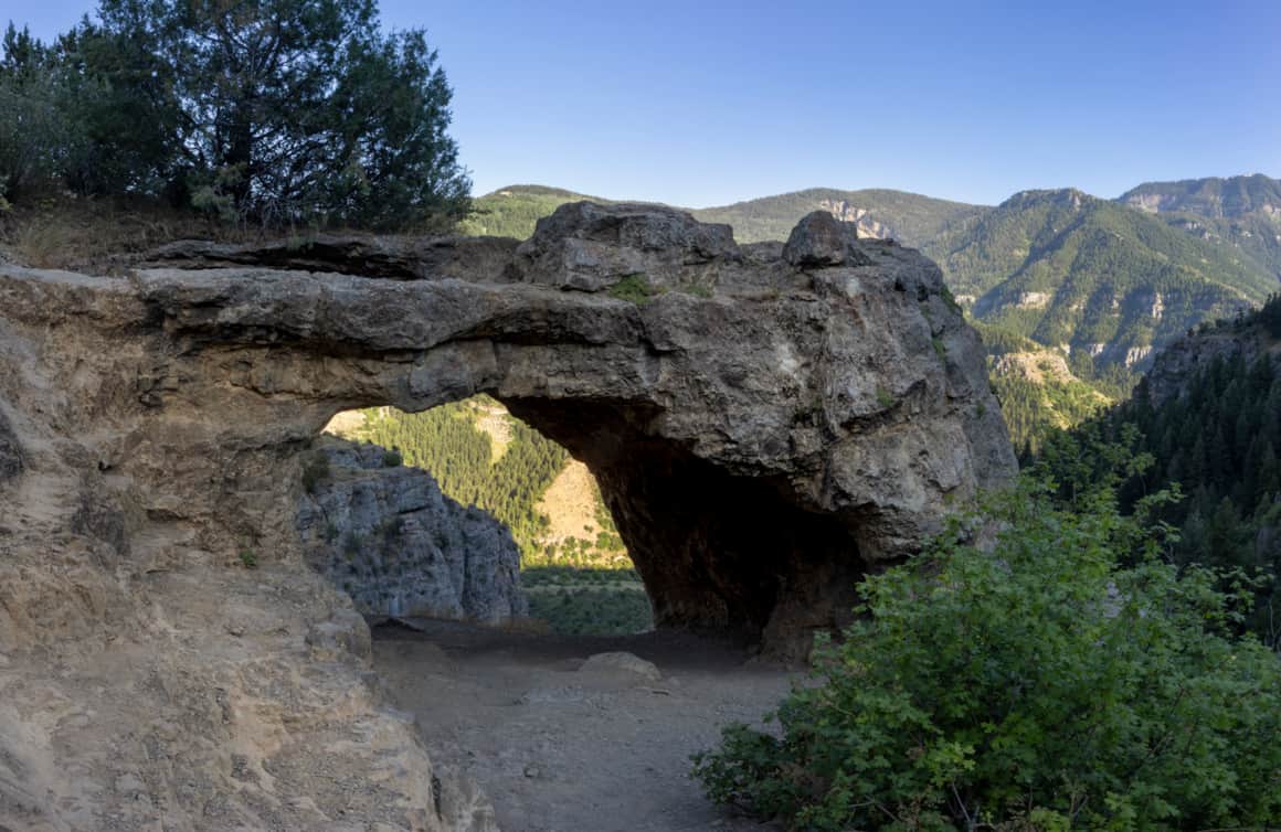 The limestone caves were created by water underground and eventually uncovered by the Logan River.