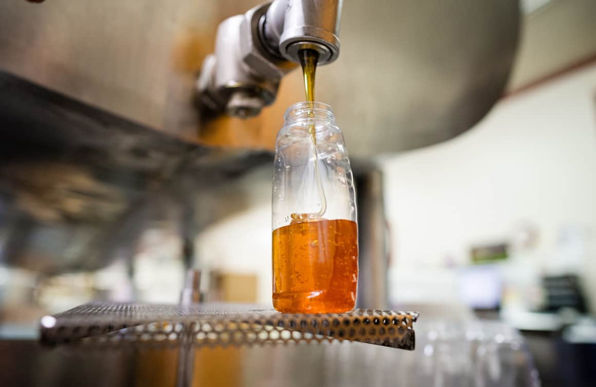 Slide Ridge's honey boasts pure, clean flavors and a distinctive whiskey hue.