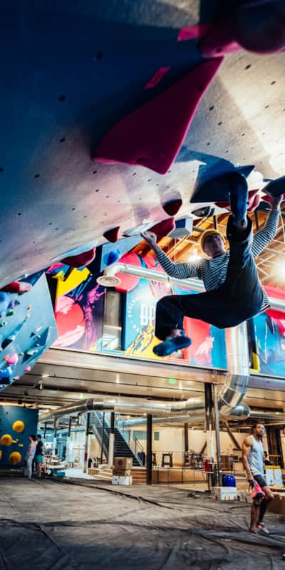 Pulling plastic, pictured here at The Bouldering Project in Salt Lake City, is a fun way to stay in shape, learn climbing fundamentals and hone movement skills. Most indoor gyms feature bouldering areas, top ropes and lead climbs of all levels. Indoor gyms are a great place for kids and families as well.