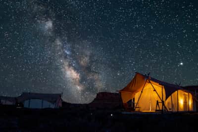 Stargazing at Under Canvas Moab.