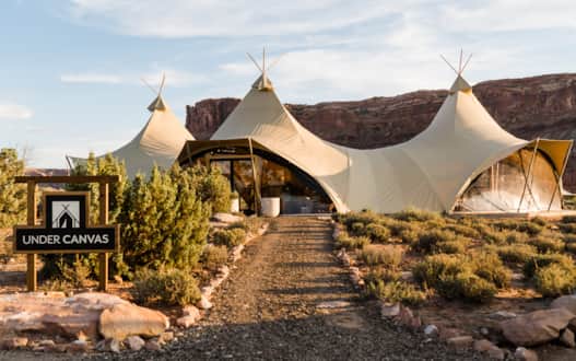 Tents at Under Canvas Moab sleep 4-7 people.