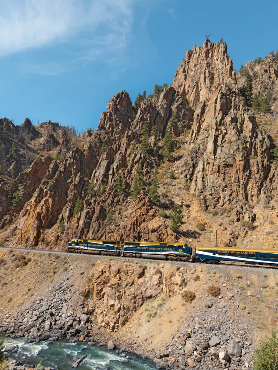 This two-day rail journey is steeped in history and panoramic views — think breathtaking plains, mountain vistas and chromatic deserts alongside towering red rock canyons carved by the Colorado River.