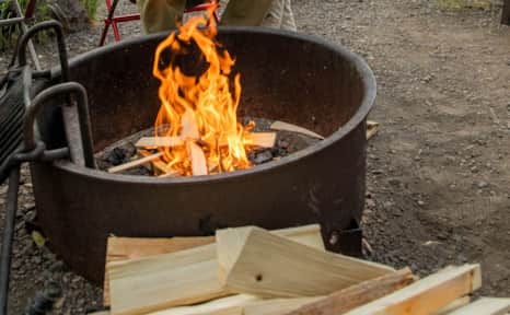 Never leave a fire unattended. Always make sure your fire is completely doused with water and smothered with dirt before leaving.